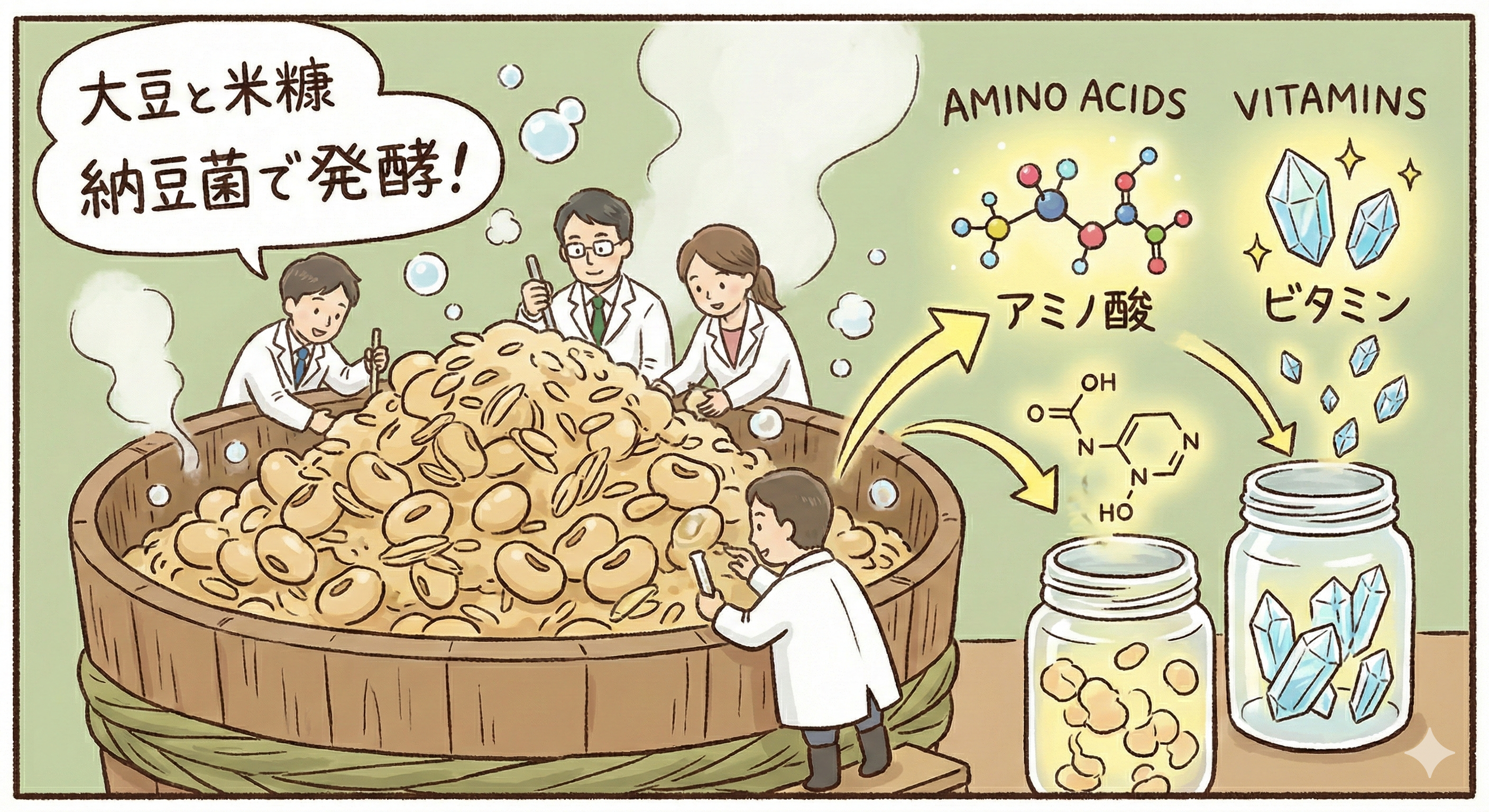 発酵による低分子化のイメージ図